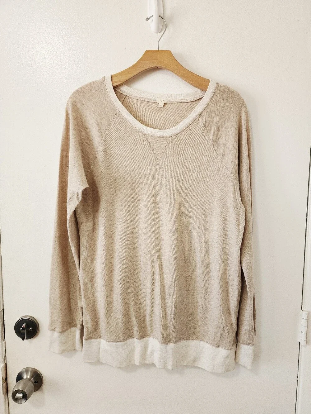 J. Crew Beige Cream Lightweight Pullover Sweater Size L
